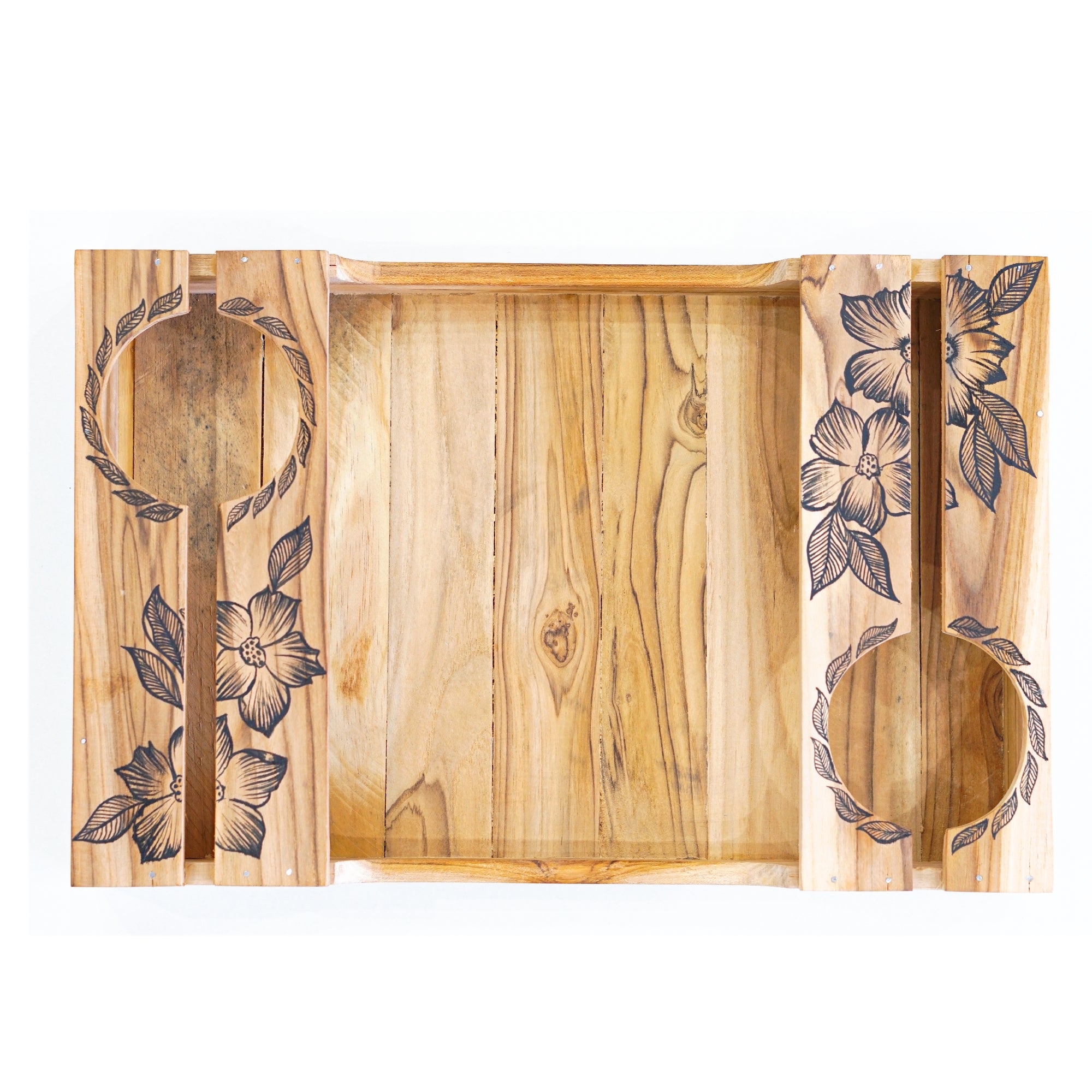 Fiorenza – Elegant Floral Printed Couple Wine Serving Tray