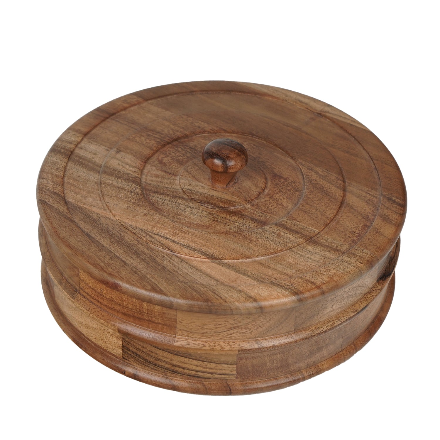 Eddy – Acacia Wooden Masala Box with Beautifully Carved Lid