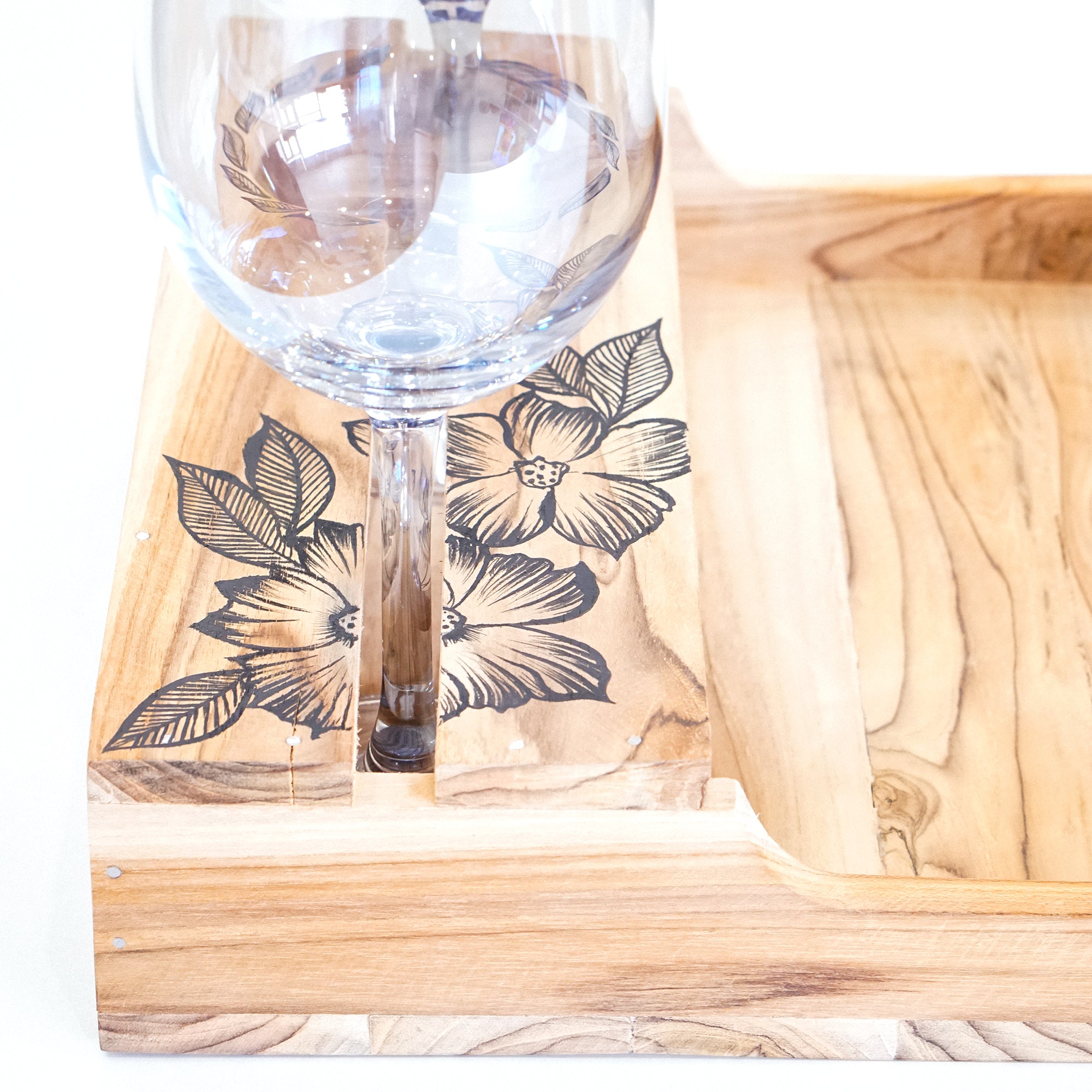 Fiorenza – Elegant Floral Printed Couple Wine Serving Tray