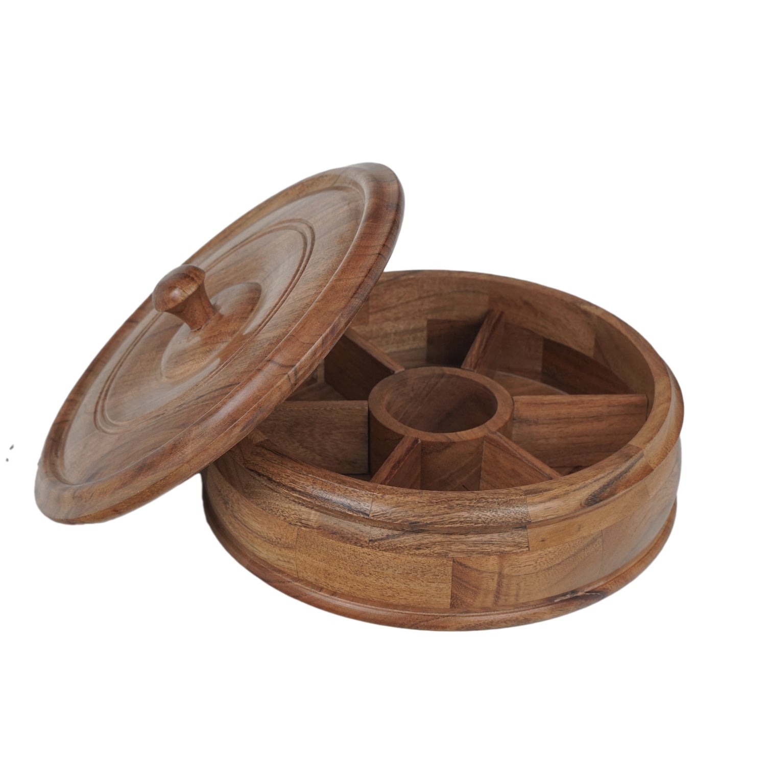 Lilly – Acacia Wooden Masala Box with Fix Compartment