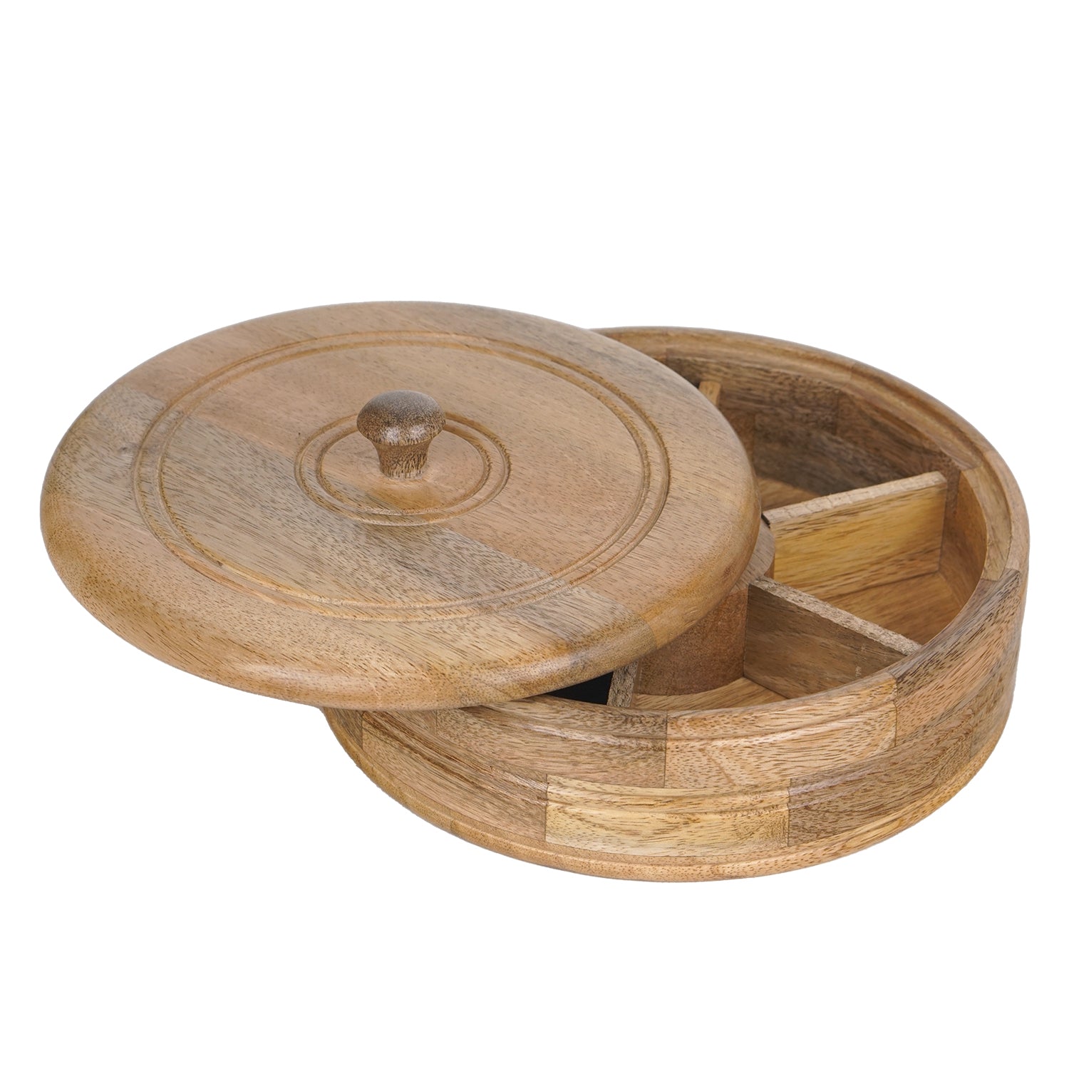 Bella - Mango Wooden Masala Box with Fix Compartment