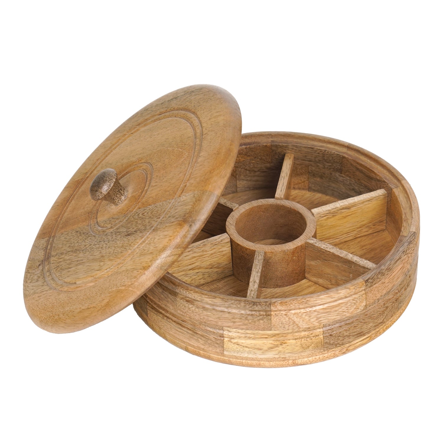 Bella - Mango Wooden Masala Box with Fix Compartment