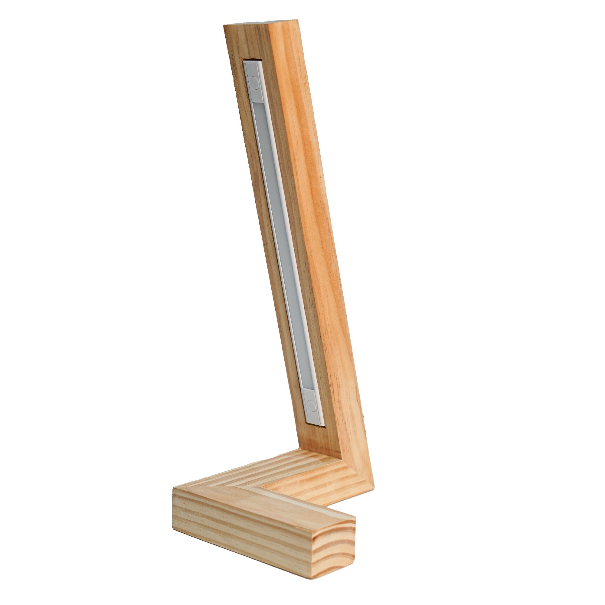 Lunivo – L-Shaped Pine Wood Table Lamp