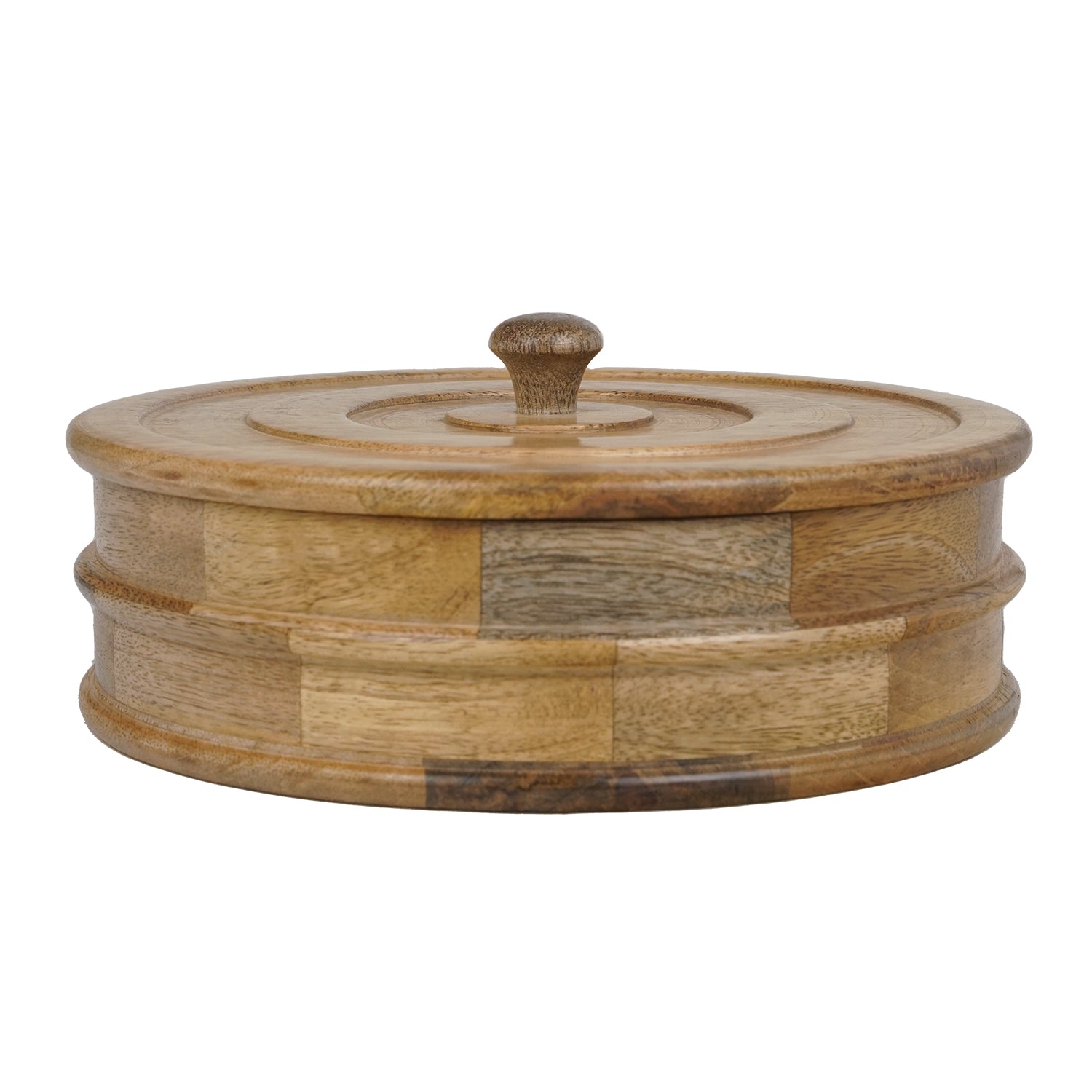 Eddy – Mango Wooden Masala Box with Beautifully Carved Lid