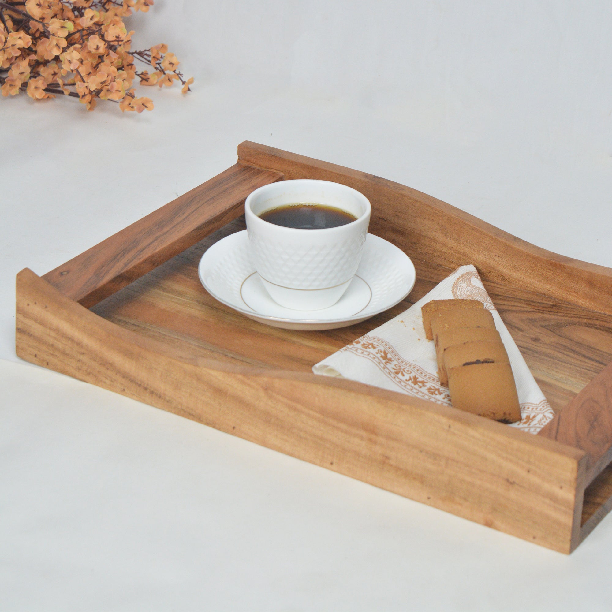 Aurelia – Acacia Wooden Serving Tray (16x10 Inches Large)