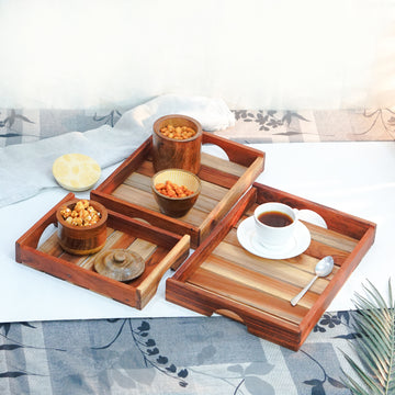 Solara – Wooden Serving Tray Set of 3