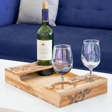 Fiorenza – Elegant Floral Printed Couple Wine Serving Tray