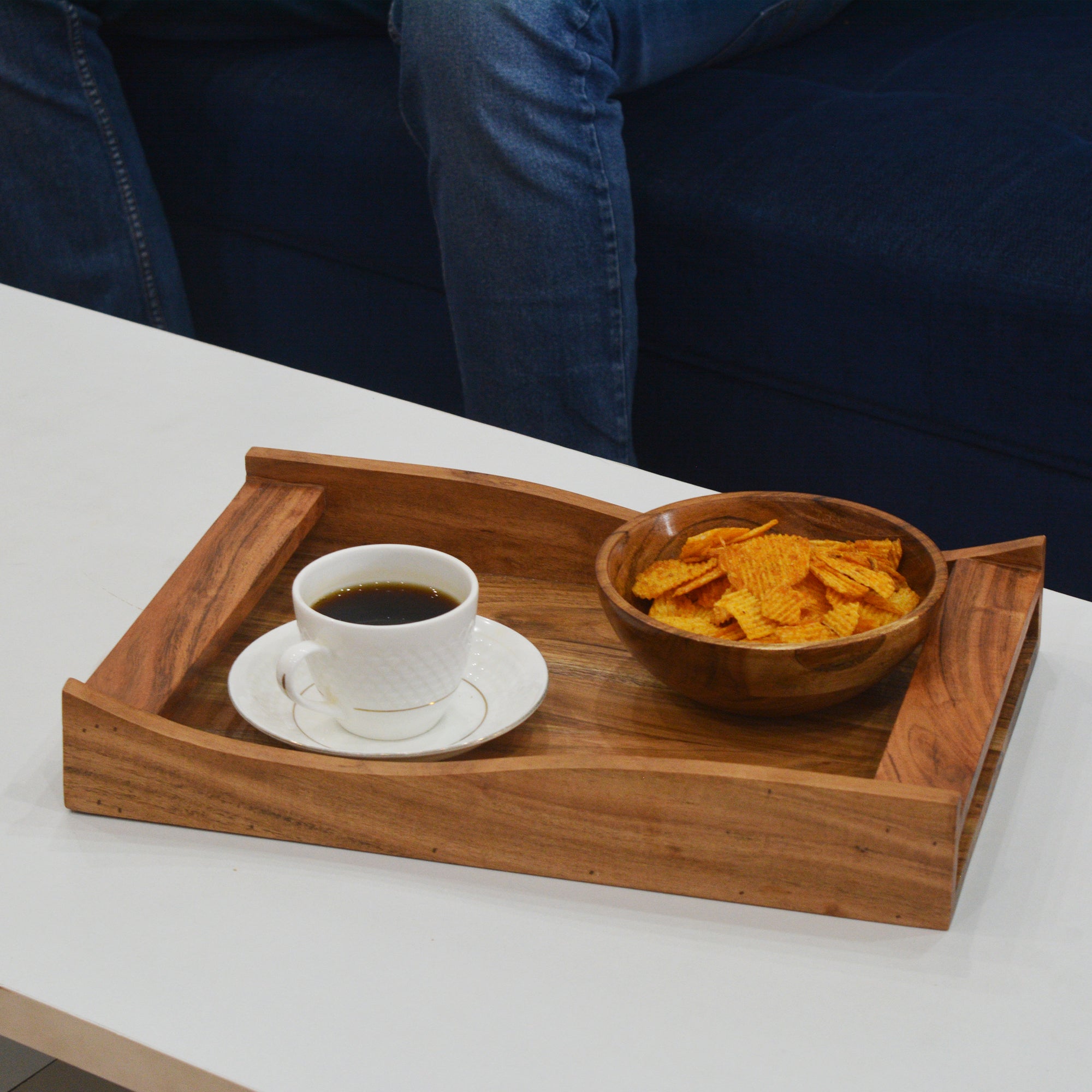 Aurelia – Acacia Wooden Serving Tray (16x10 Inches Large)