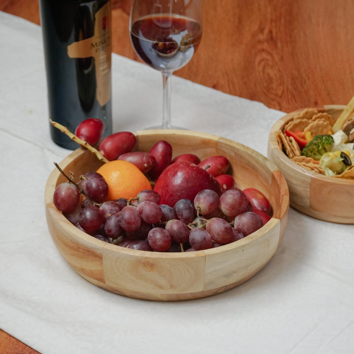 Aurora – Premium Wooden Salad/ Fruit Bowl (Neem)
