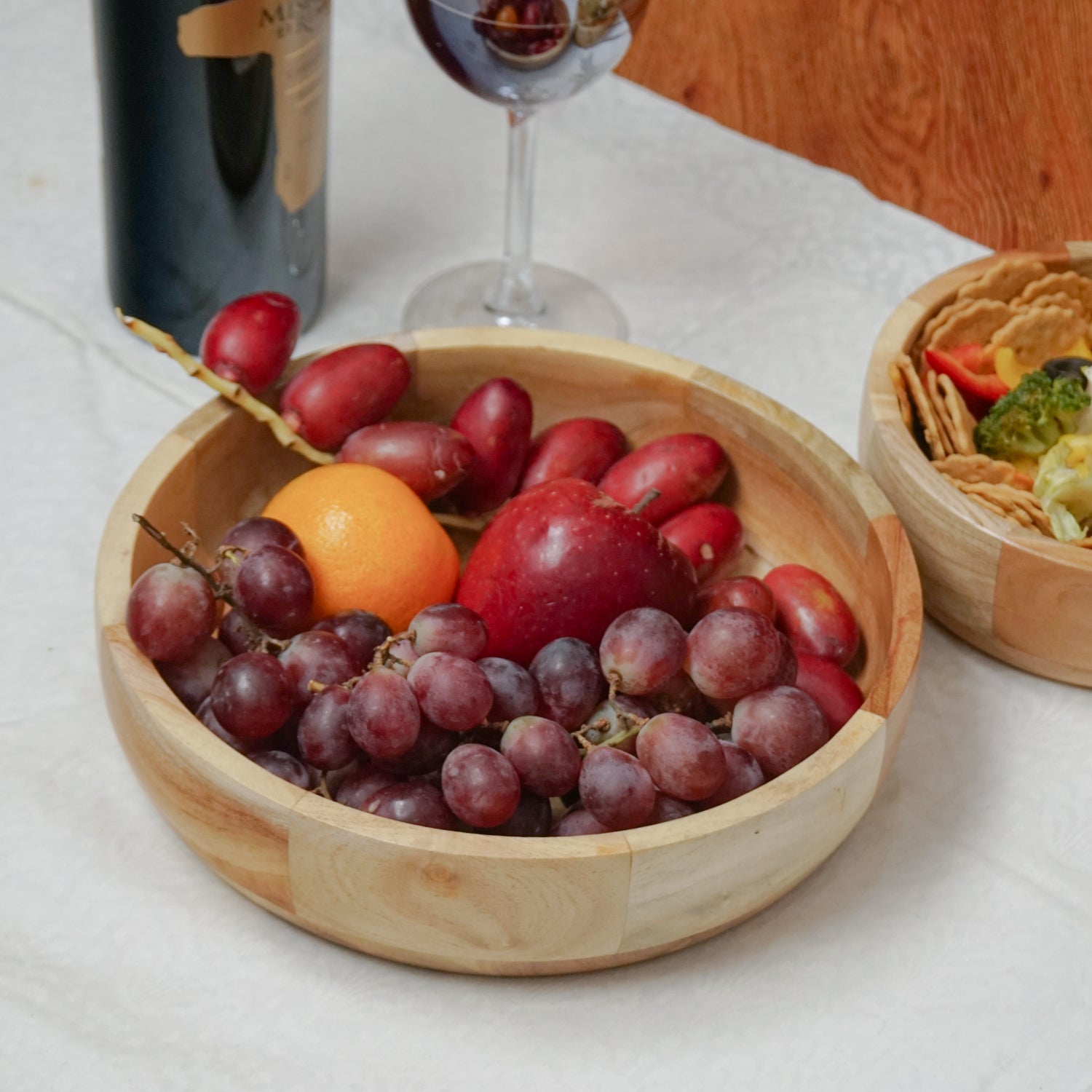 Aurora – Premium Wooden Salad/ Fruit Bowl (Neem)