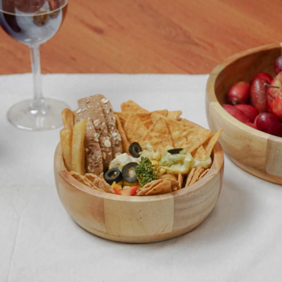 Aurora – Premium Wooden Salad/ Fruit Bowl (Neem)