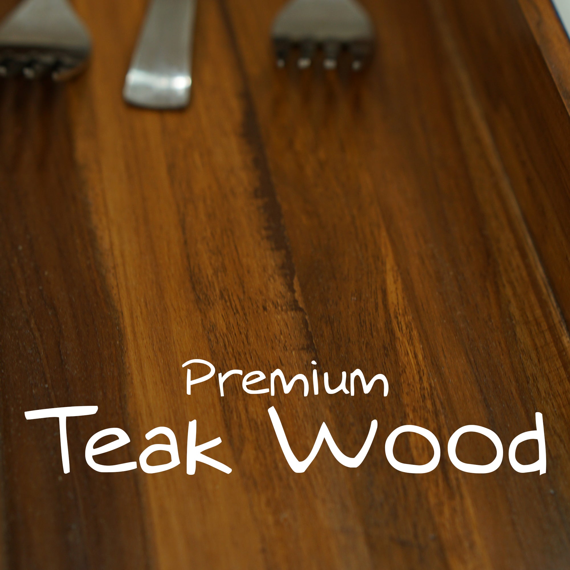 Tavira – Teak Wood Serving Tray Duo with Ceramic Knob Handles