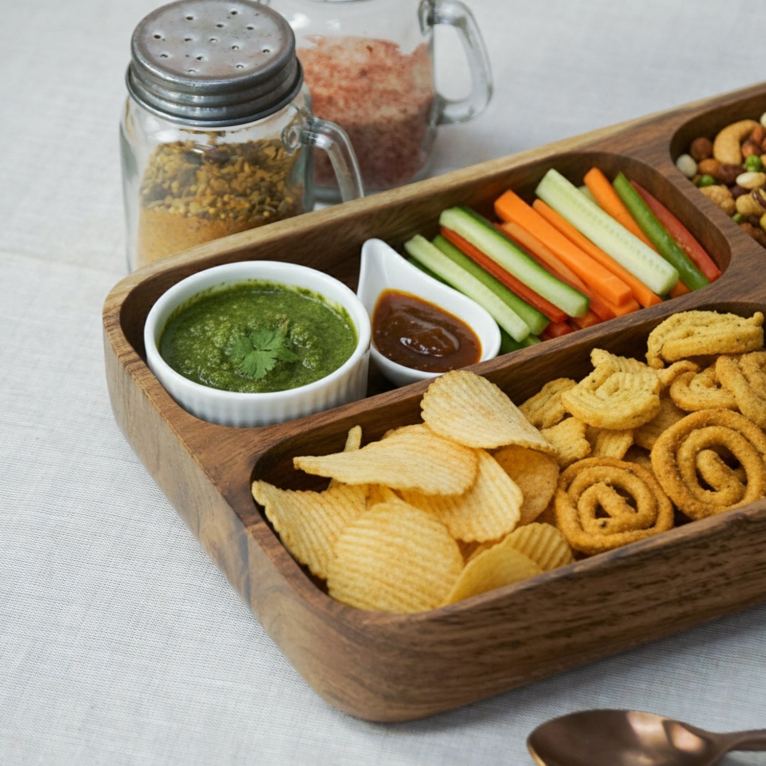 Arista – Wooden Multi Compartment Serving Platter