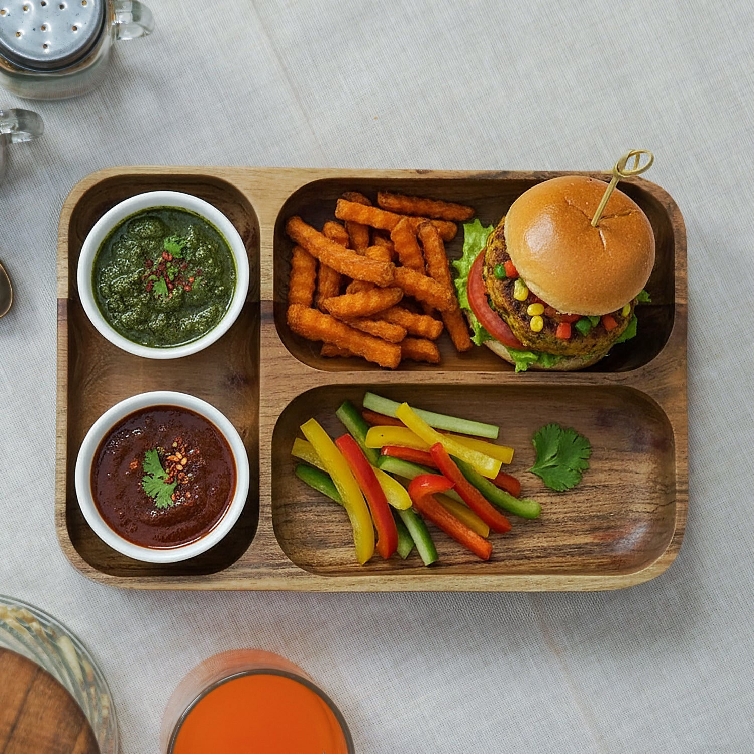 Arista – Wooden Multi Compartment Serving Platter